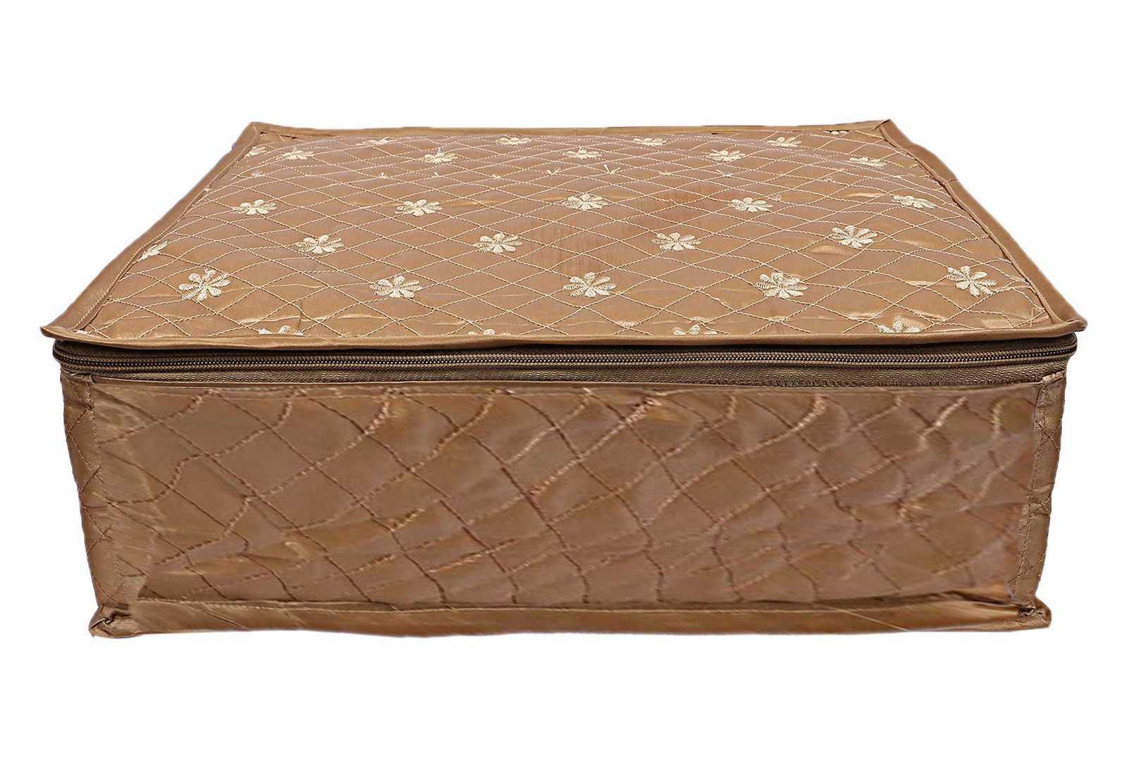 Kuber Industries Satin 6 Flip Sarees bag, Saree cover, 1 bag for keeping 6 sarees ,Wedding Collection Gift (Gold) -CTKTC39031