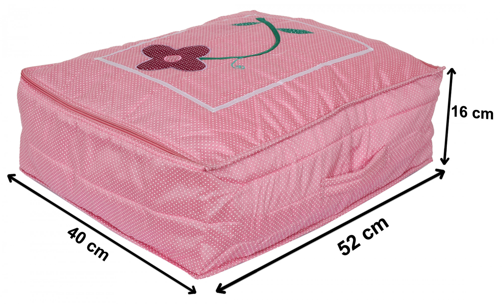 Kuber Industries Satin Dot Printed 12 Saree Flap In 1 Bag With Separate zipped For Wedding collection, Bridal set exclusive collection  (Pink)