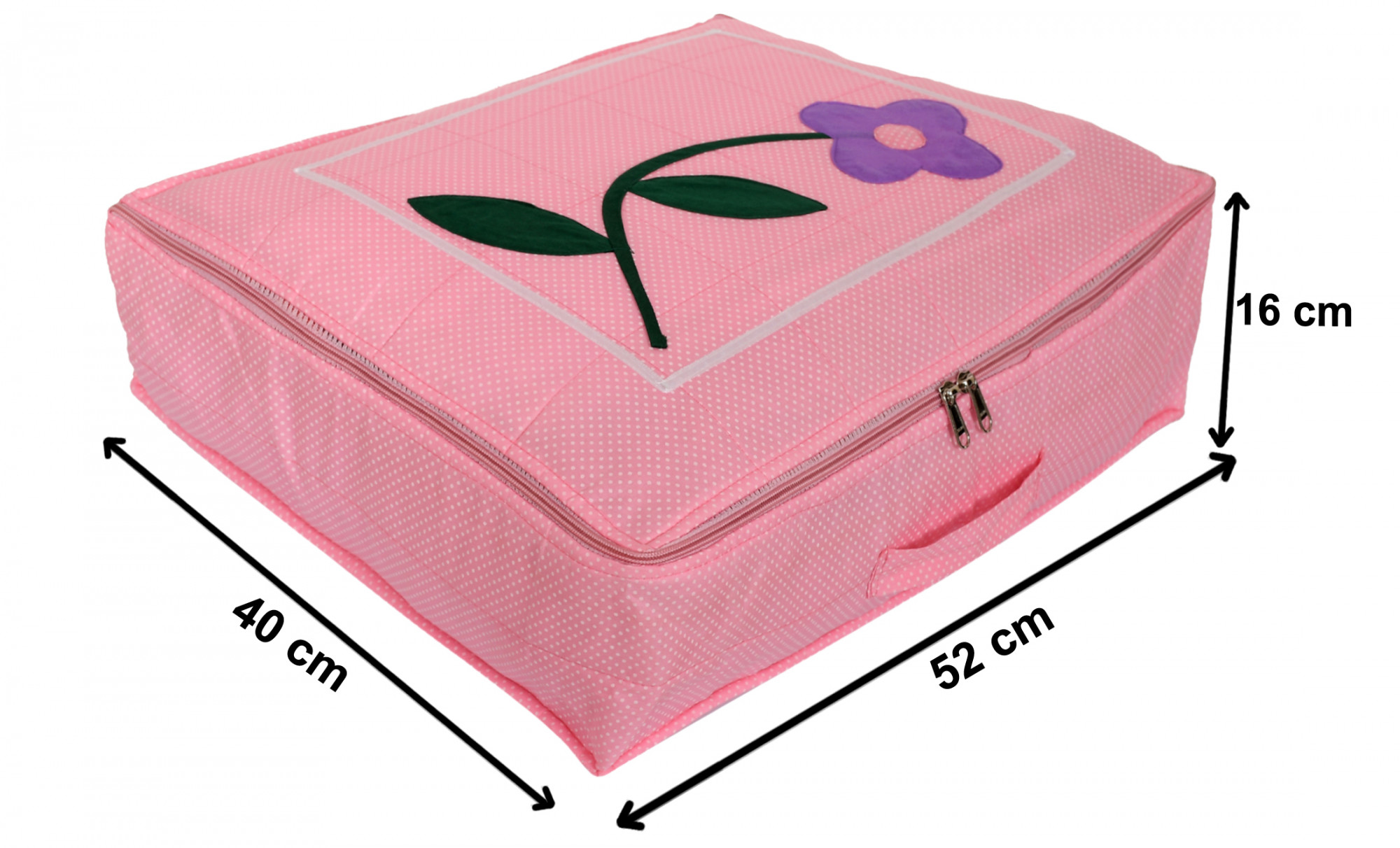 Kuber Industries Satin Dot Printed 12 Saree Flap In 1 Bag With Separate zipped For Wedding collection, Bridal set exclusive collection  (Baby Pink)