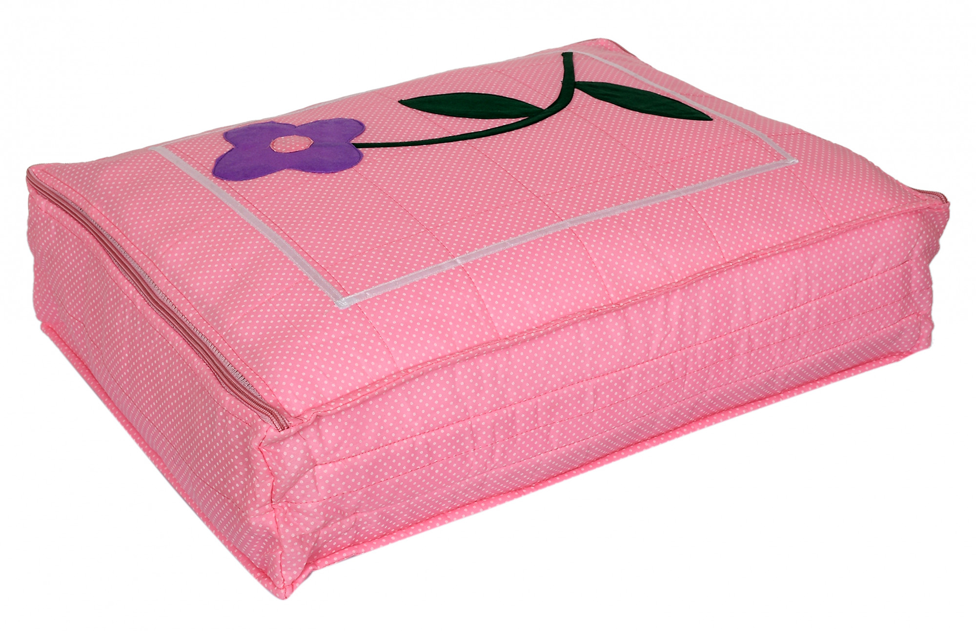 Kuber Industries Satin Dot Printed 12 Saree Flap In 1 Bag With Separate zipped For Wedding collection, Bridal set exclusive collection  (Baby Pink)