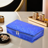 Satin Large Jewellery Kit for Girls &amp; Women with 6 Storage Pouches | Lightweight &amp; Multipurpose Jewellery Organizer for Necklace &amp; Rings | Moti Design - Blue