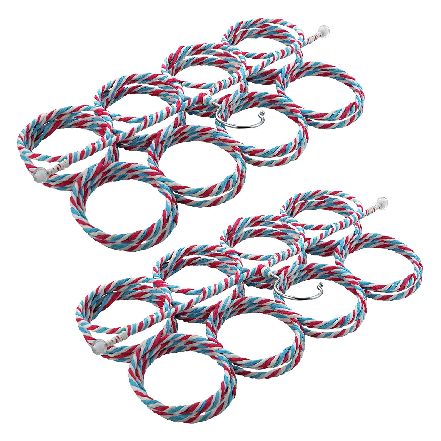 Kuber Industries Scarf Hanger|Space Saving Steel Closet Organizer|Handmade 28 Rings Holder for Belts|Ties & Classical Lifestyle (Multicolor)
