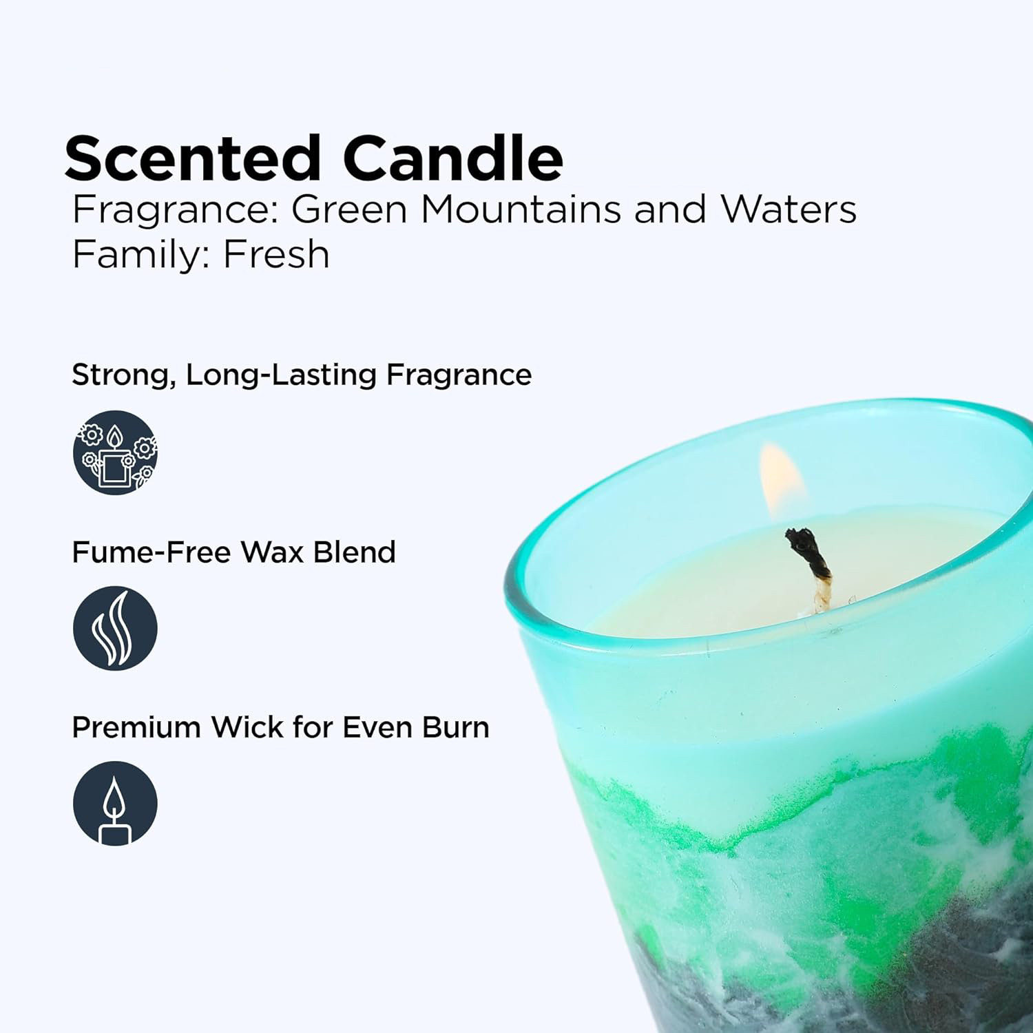 Kuber Industries Scented Candles | Fragrance Candles | Candles for Wedding | Candles for Bedroom | Birthday Candles | Valentines Day Gifts Candles | DY-230706A | Green & White