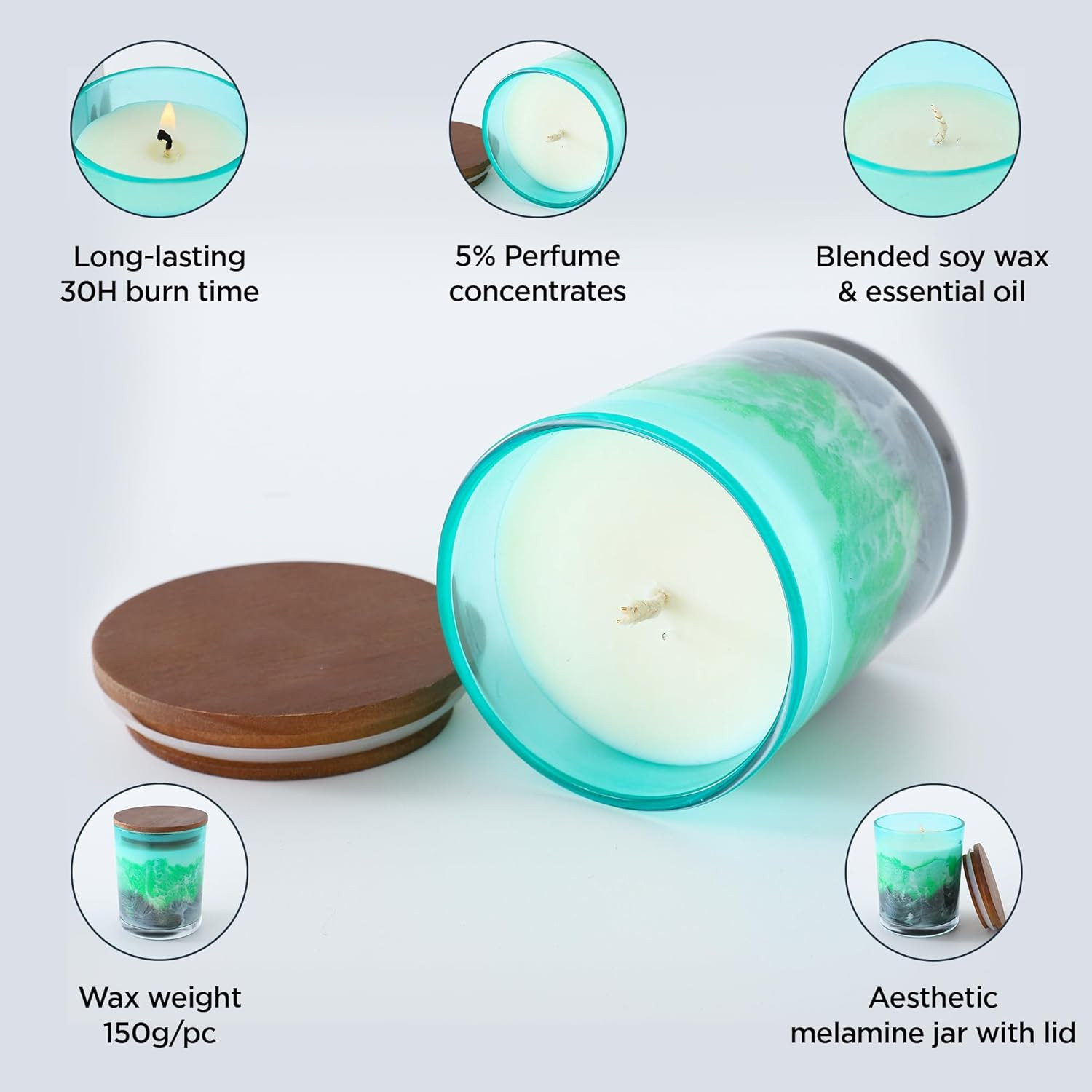 Kuber Industries Scented Candles | Fragrance Candles | Candles for Wedding | Candles for Bedroom | Birthday Candles | Valentines Day Gifts Candles | DY-230706A | Green & White