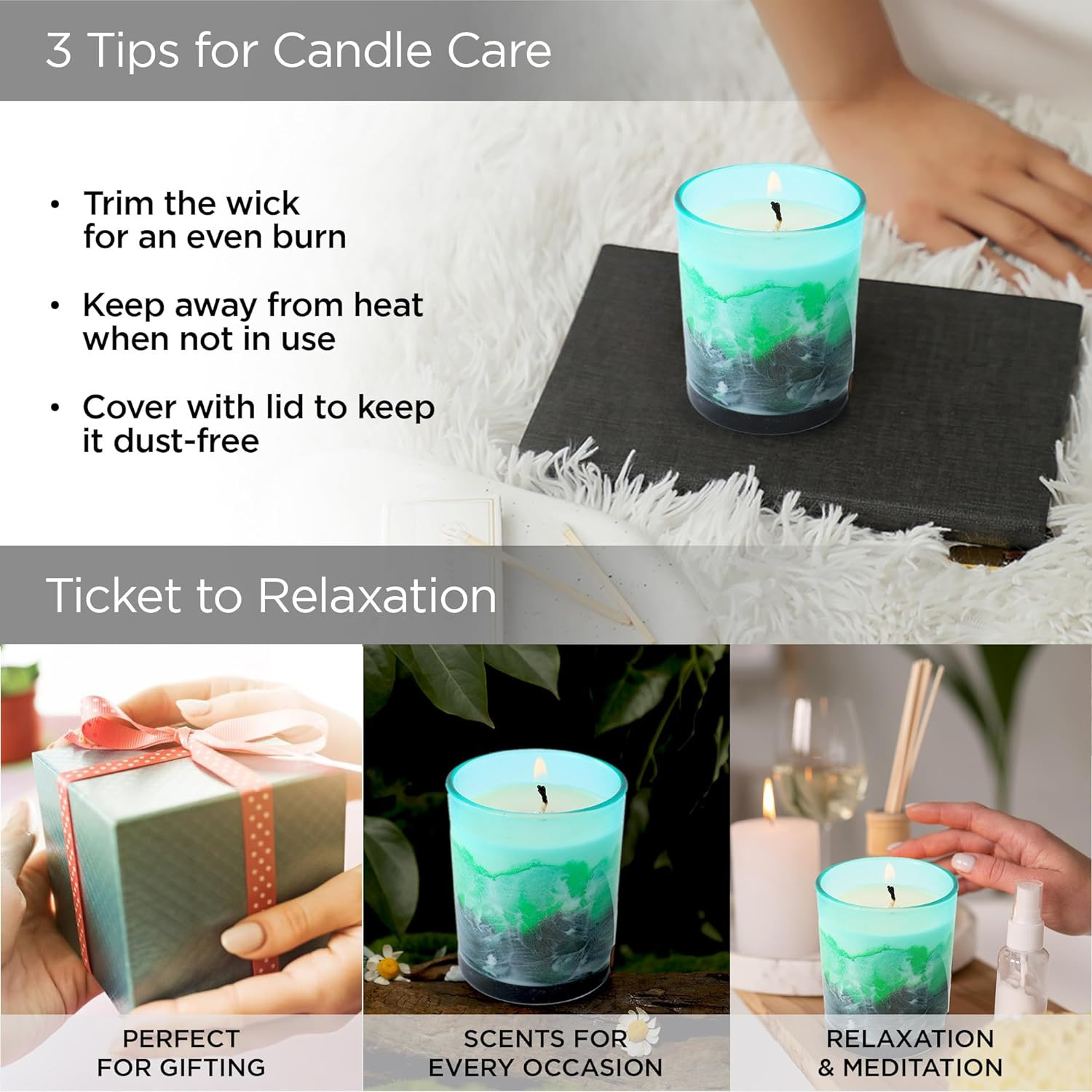 Kuber Industries Scented Candles | Fragrance Candles | Candles for Wedding | Candles for Bedroom | Birthday Candles | Valentines Day Gifts Candles | DY-230706A | Green & White
