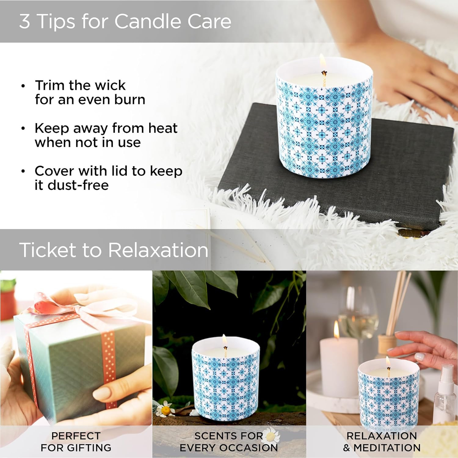 Kuber Industries Scented Candles | Fragrance Candles | Candles for Wedding | Candles for Bedroom | Birthday Candles | Valentines Day Gifts Candles | DY-230708B | Blue