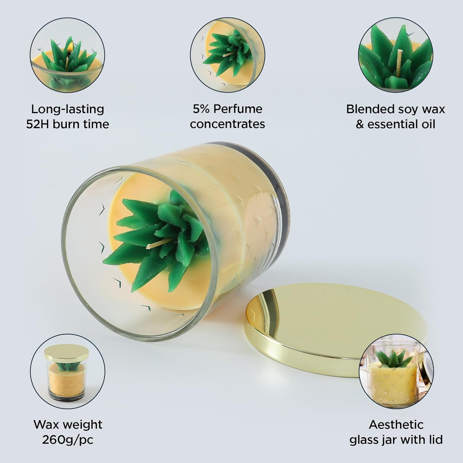 Kuber Industries Scented Candles | Fragrance Candles | Candles for Wedding | Candles for Bedroom | Birthday Candles | Valentines Day Gifts Candles | DY-230709A | Transparent