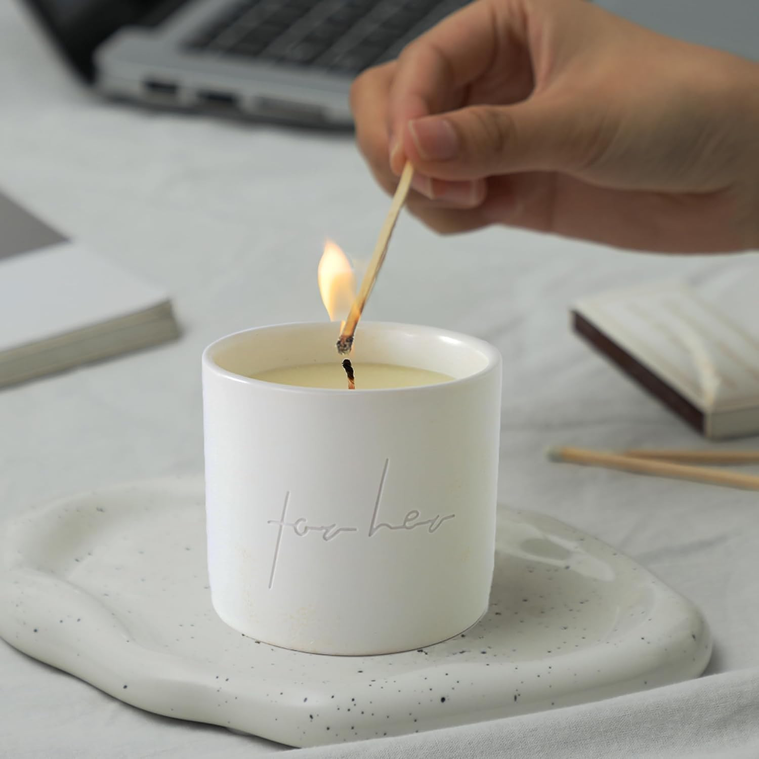 Kuber Industries Scented Candles | Fragrance Candles | Candles for Wedding | Candles for Bedroom | Birthday Candles | Valentines Day Gifts Candles | DY-230705-1B | White