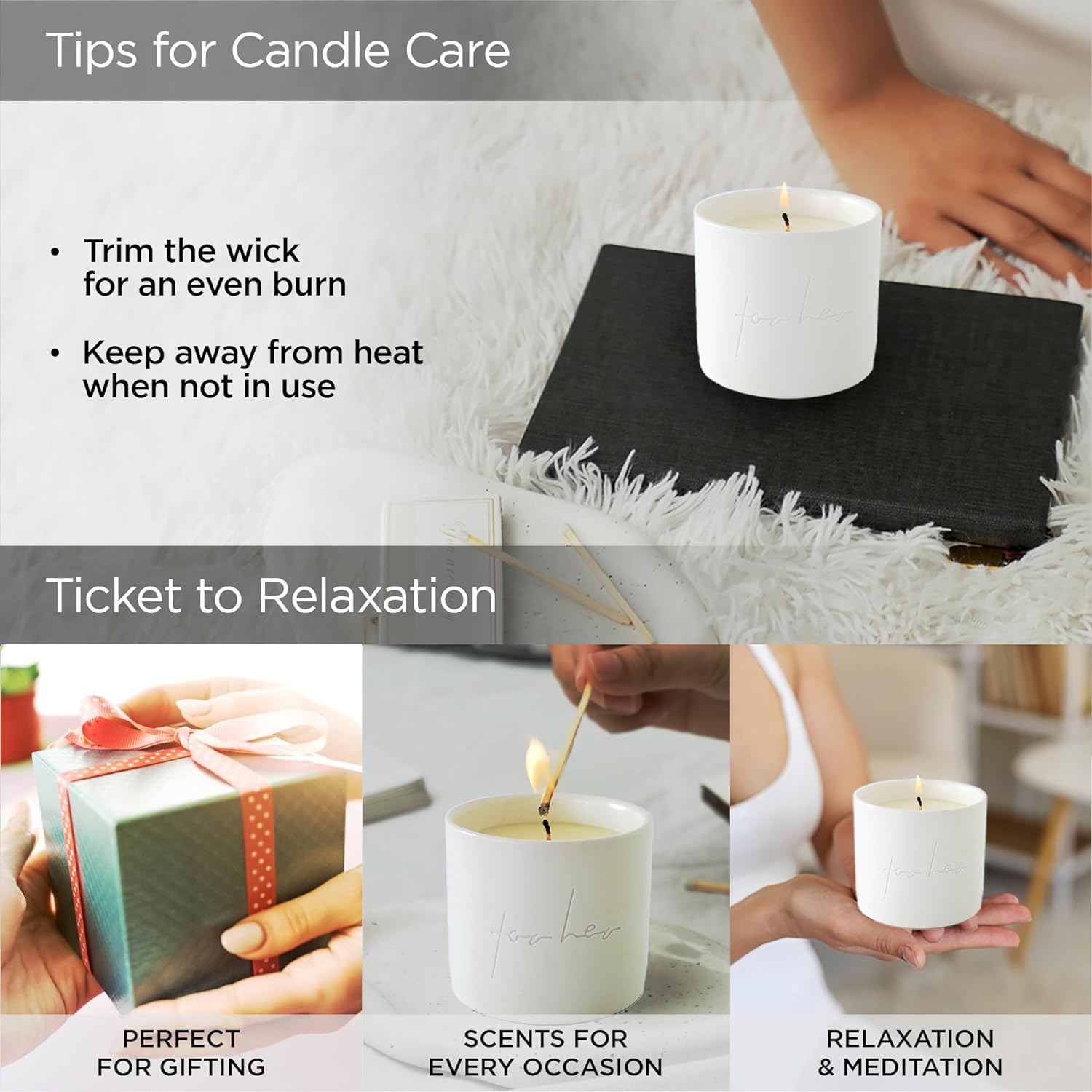 Kuber Industries Scented Candles | Fragrance Candles | Candles for Wedding | Candles for Bedroom | Birthday Candles | Valentines Day Gifts Candles | DY-230705-1B | White