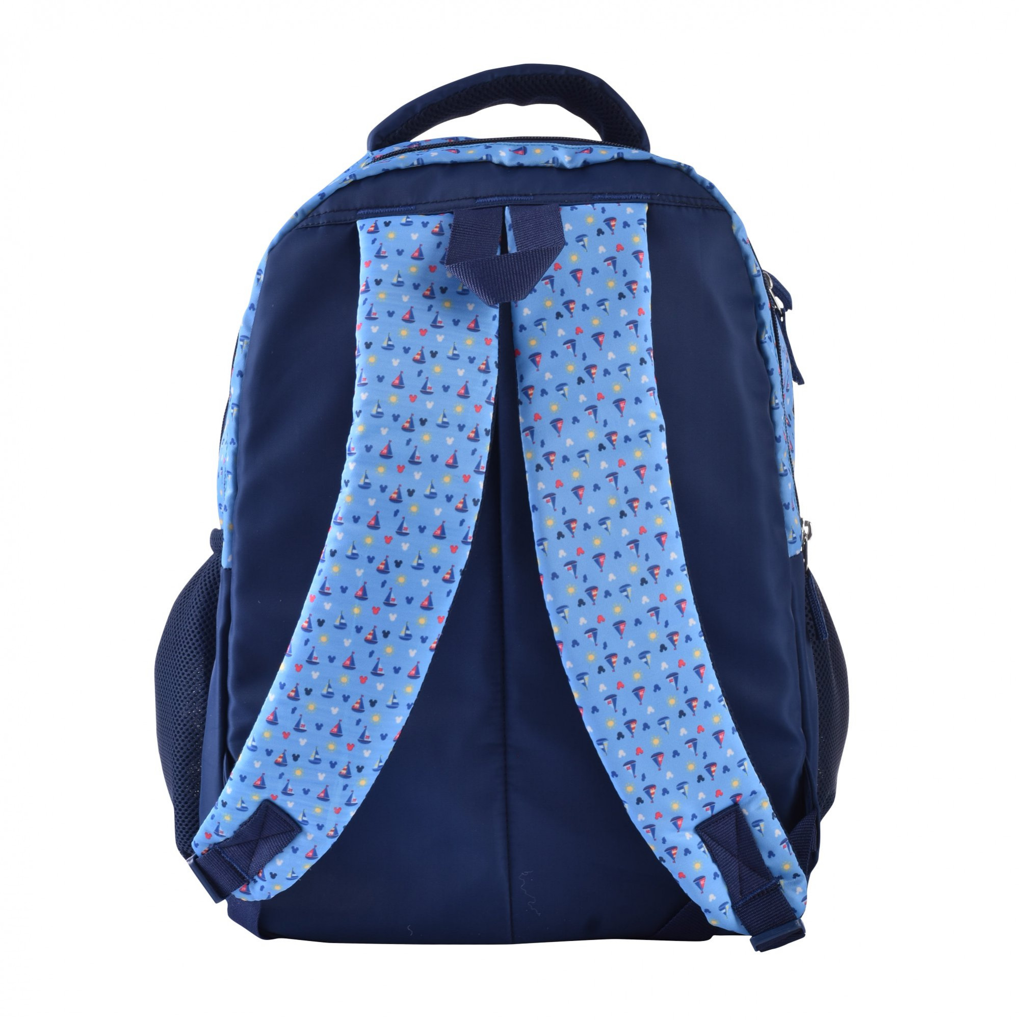 Kuber Industries School-College Bag  Disney Mickey Donald Backpack for Boys and Girls  4 Compartment Travel Backpack  Water Resistant Bookbag  Bag for Daily Routine  Laptop Bag  Large  Blue