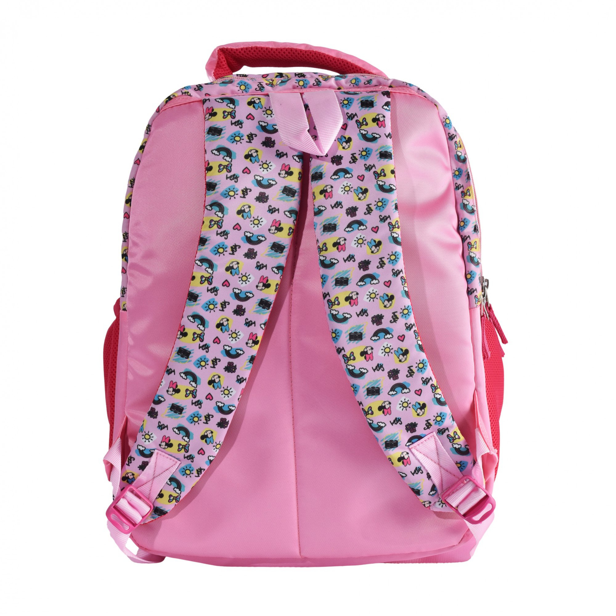 Kuber Industries School-College Bag  Disney Minnie No Photos Backpack for Boys and Girls  4 Compartment Travel Backpack  Water Resistant Bookbag for Daily Routine  Laptop Bag  Large  Pink