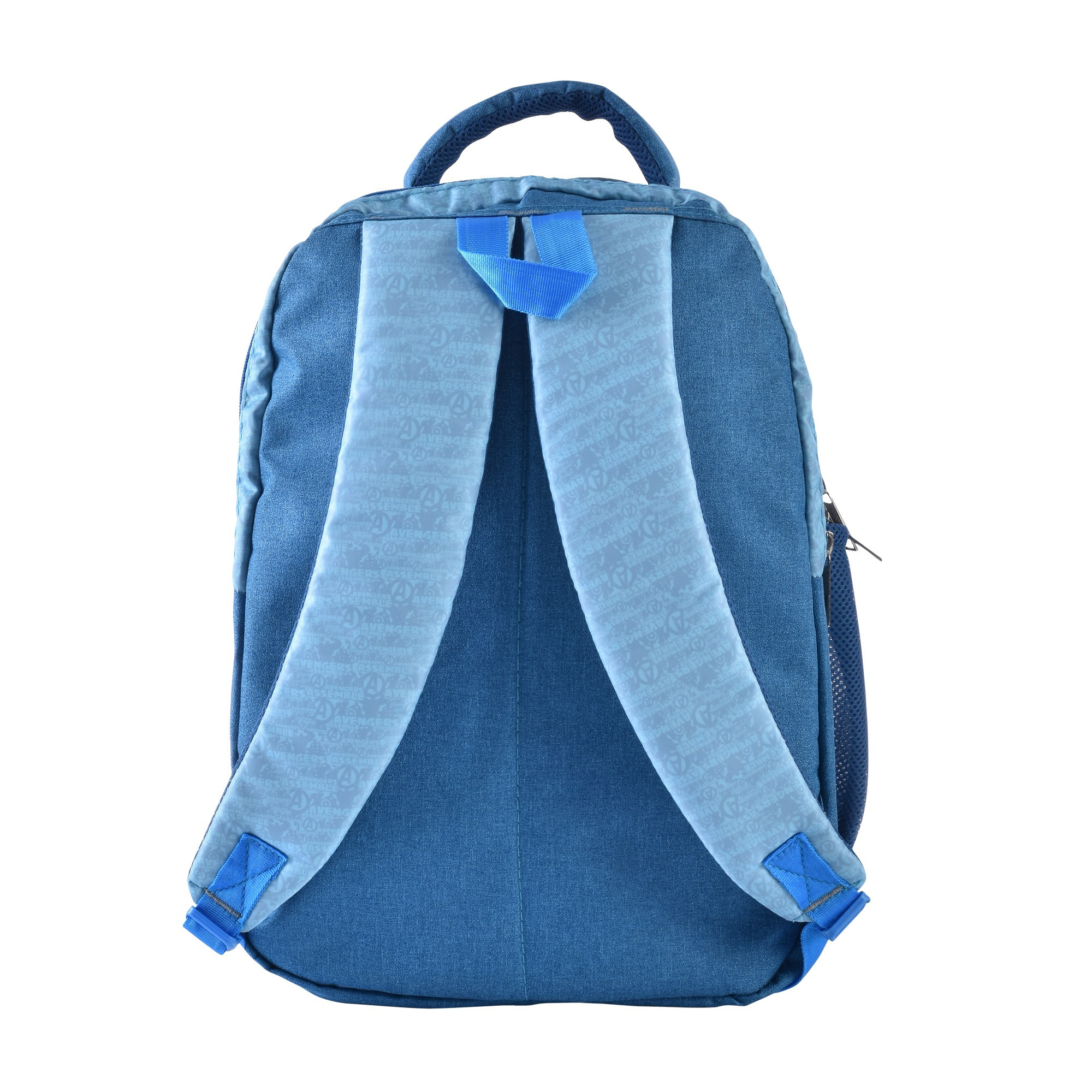 Kuber Industries School-College Bag  Marvel Team Avengers Backpack for Boys and Girls  4 Compartment Backpack for Travel  Water Resistant Bookbag  Bag for Daily Routine  Large  Light Blue