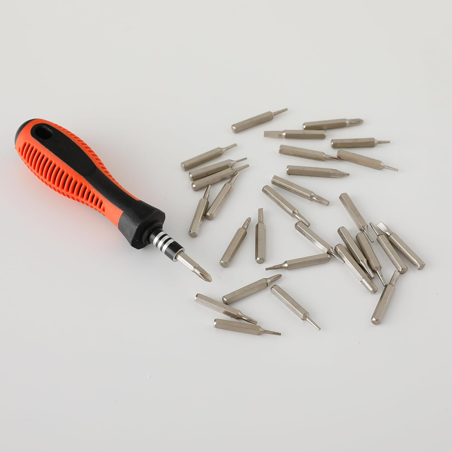 Kuber Industries Screwdriver Bits Set|31 In One With 31 Screws|Professional Magnetic Driver Set|Idol For Laptop, Mobile, Computer, Repairing Preparations (Orange)