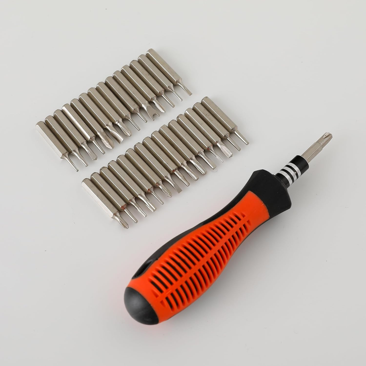 Kuber Industries Screwdriver Bits Set|31 In One With 31 Screws|Professional Magnetic Driver Set|Idol For Laptop, Mobile, Computer, Repairing Preparations (Orange)