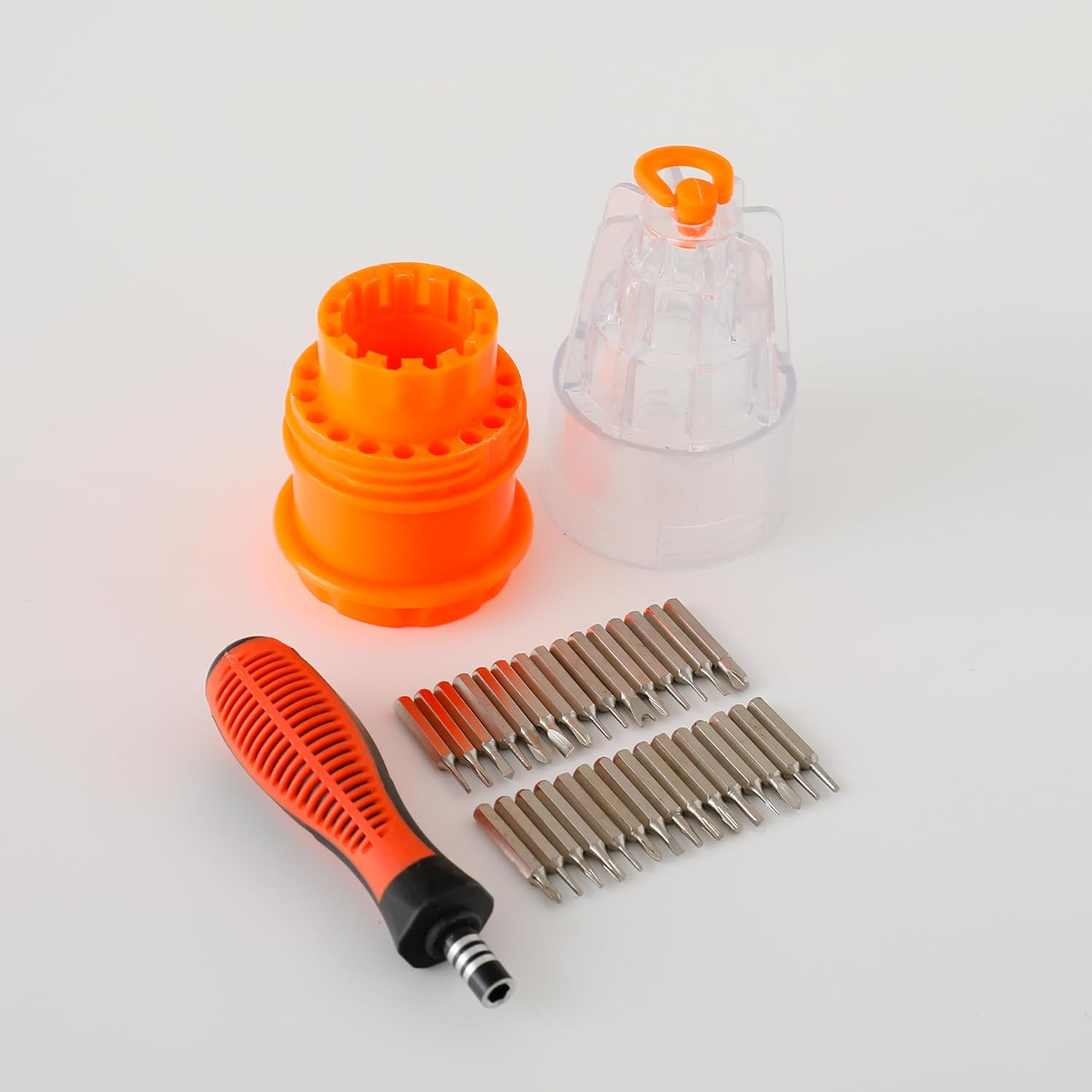 Kuber Industries Screwdriver Bits Set|31 In One With 31 Screws|Professional Magnetic Driver Set|Idol For Laptop, Mobile, Computer, Repairing Preparations (Orange)