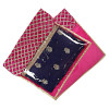 Kuber Industries Seamless lattice Design Satin Foldable, Lightweigth Single Saree Cover/Organiser For Wardrobe With Transparent Top-(Pink)