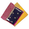 Kuber Industries Seamless lattice Design Satin Foldable, Lightweigth Single Saree Cover/Organiser For Wardrobe With Transparent Top-(Pink &amp; Yellow)
