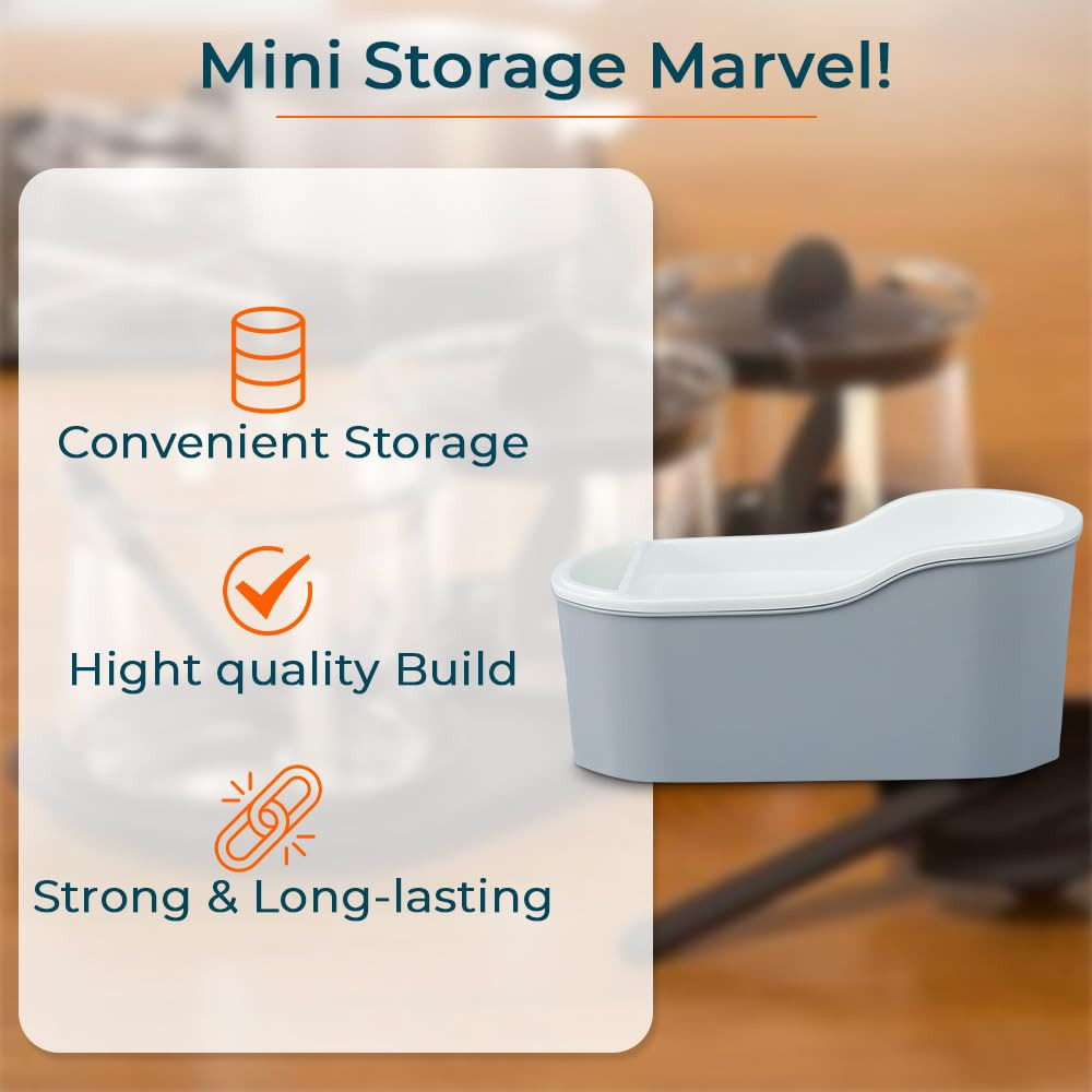 Kuber Industries Seasoning Storage Box Set With Spoon|Small Kitchen Spice Rack|Extra Storage| Grey