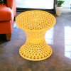 Seating Stool | Plastic Mesh Damroo Stool | Both Sided Stool for Guestroom | Damroo Style Stool | Stool for Graden | Stool for Balcony | Yellow