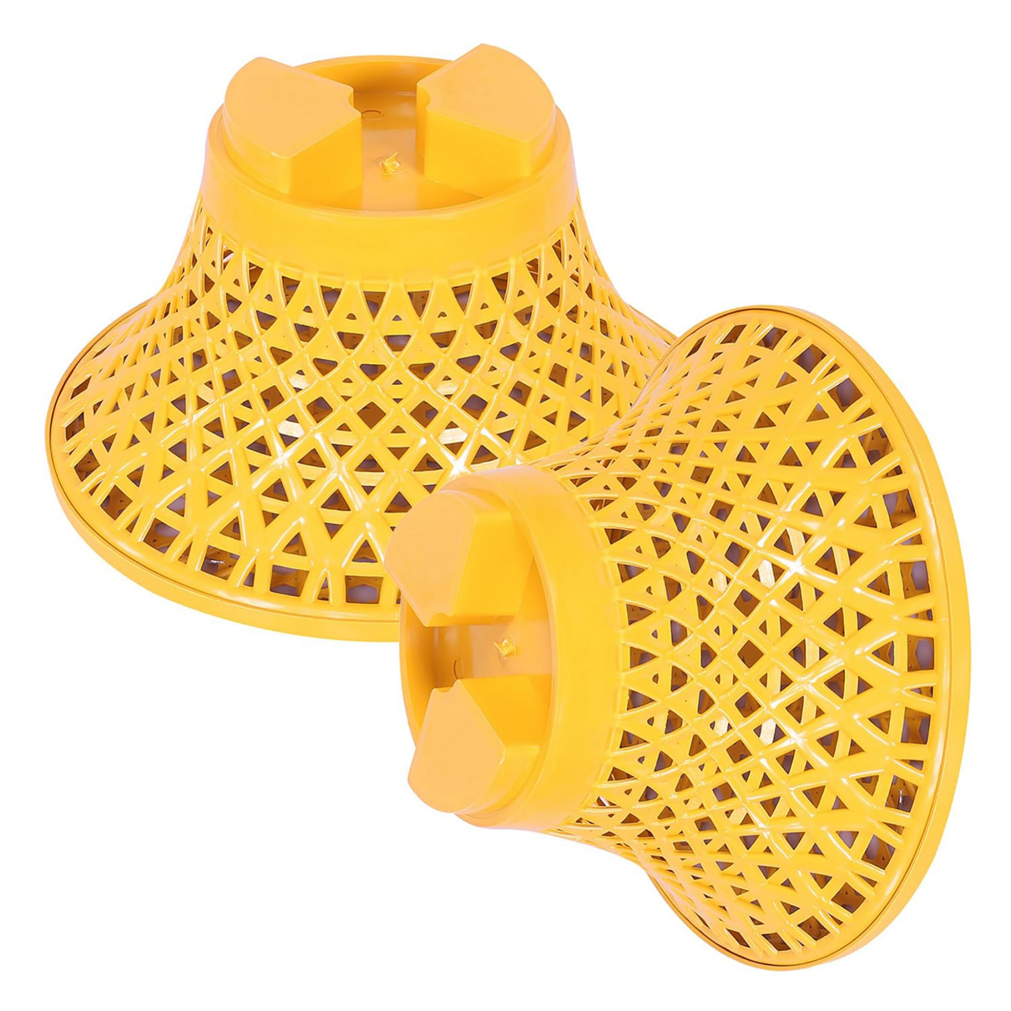 Kuber Industries Seating Stool  Plastic Mesh Damroo Stool  Both Sided Stool for Guestroom  Damroo Style Stool  Stool for Graden  Stool for Balcony  Yellow