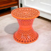 Seating Stool | Plastic Mesh Damroo Stool | Both Sided Stool for Guestroom | Damroo Style Stool | Stool for Graden | Stool for Balcony | Red