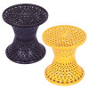 Seating Stool | Plastic Mesh Damroo Stool | Both Sided Stool for Guestroom | Damroo Style Stool | Stool for Graden | Stool for Balcony | Pack of 2 | Multi