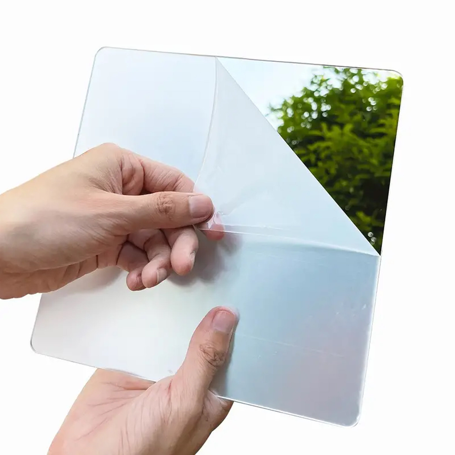 Kuber Industries Self Adhesive Mirror Stickers For Wall|Square Wall Mirror Stickers|Flexible Mirror For Wall Décor, Living Room|Premium Acrylic Material 