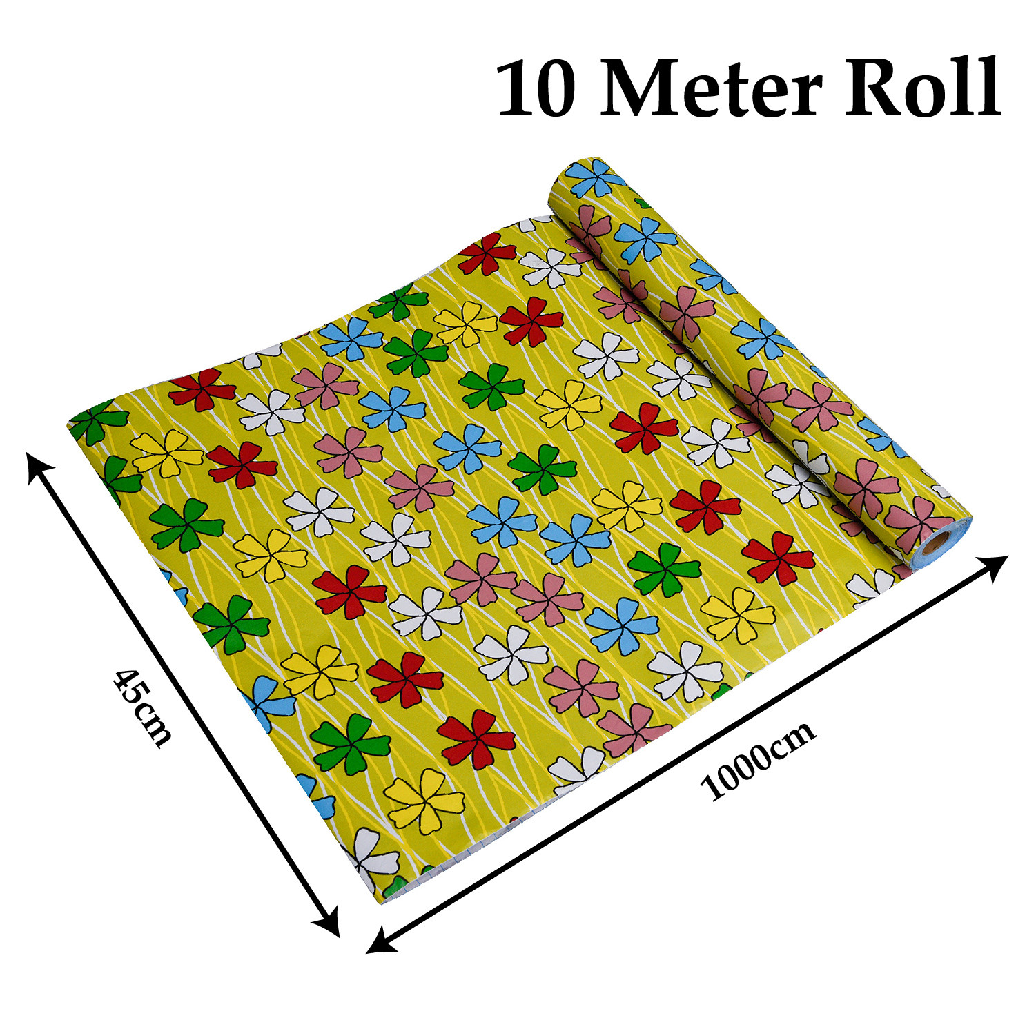 Kuber Industries Self Adhesive Wallpaper Sheet|Vinyl PVC Flower Print Wall Stickers Peel and Stick for Furniture, Almirah, Table Top, Wardrobe, Kitchen Cupboard,Bedroom-10 Meter,(Green)