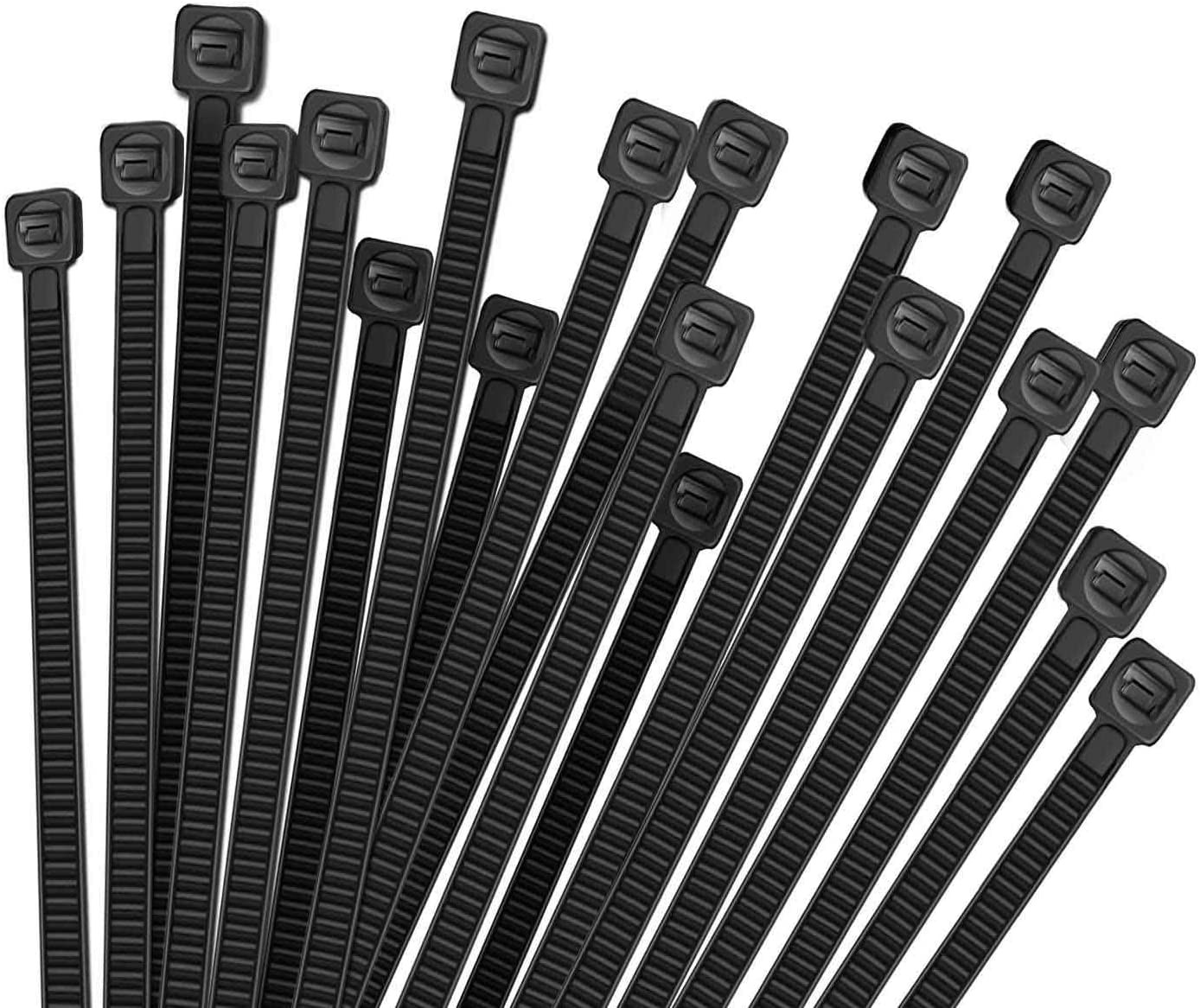 Kuber Industries Self Locking Cable Ties (200 mm x 3.6 mm - Pack of 100 Pcs) Black