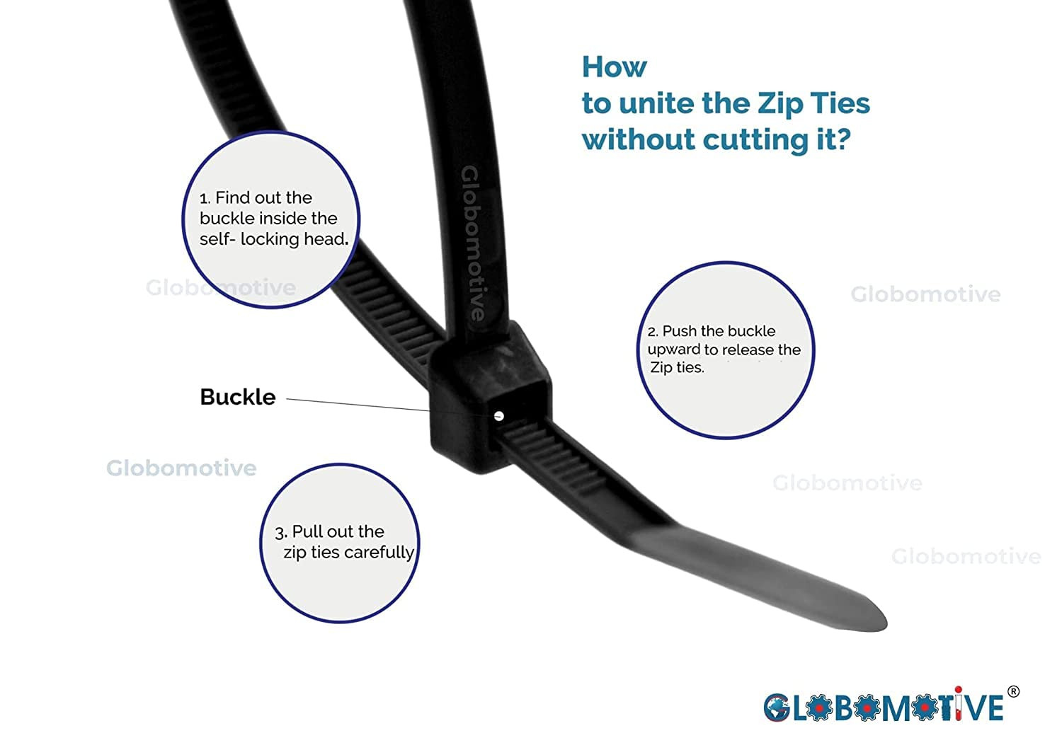 Kuber Industries Self Locking Cable Ties (250 mm x 3.6 mm - Pack of 100 Pcs) Black