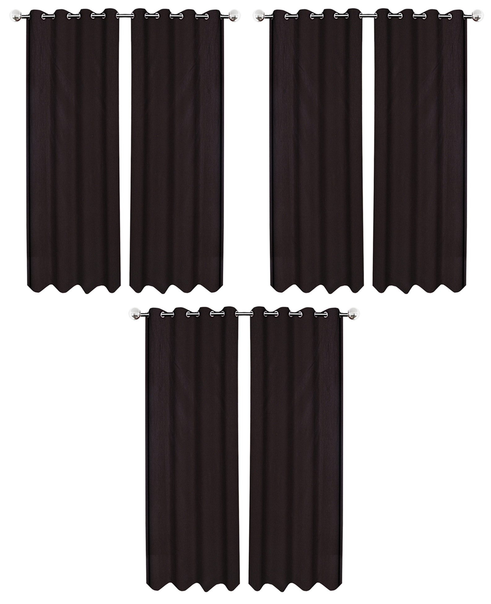 Kuber Industries Self Print Room Darkening Door Curtain, 7 Feet (Brown)
