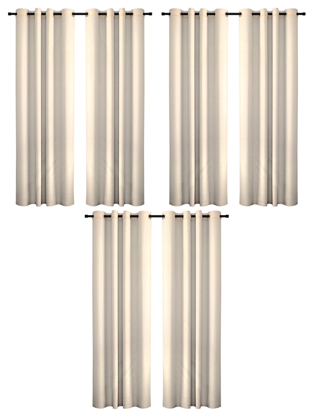 Kuber Industries Self Print Room Darkening Door Curtain, 7 Feet (Cream)