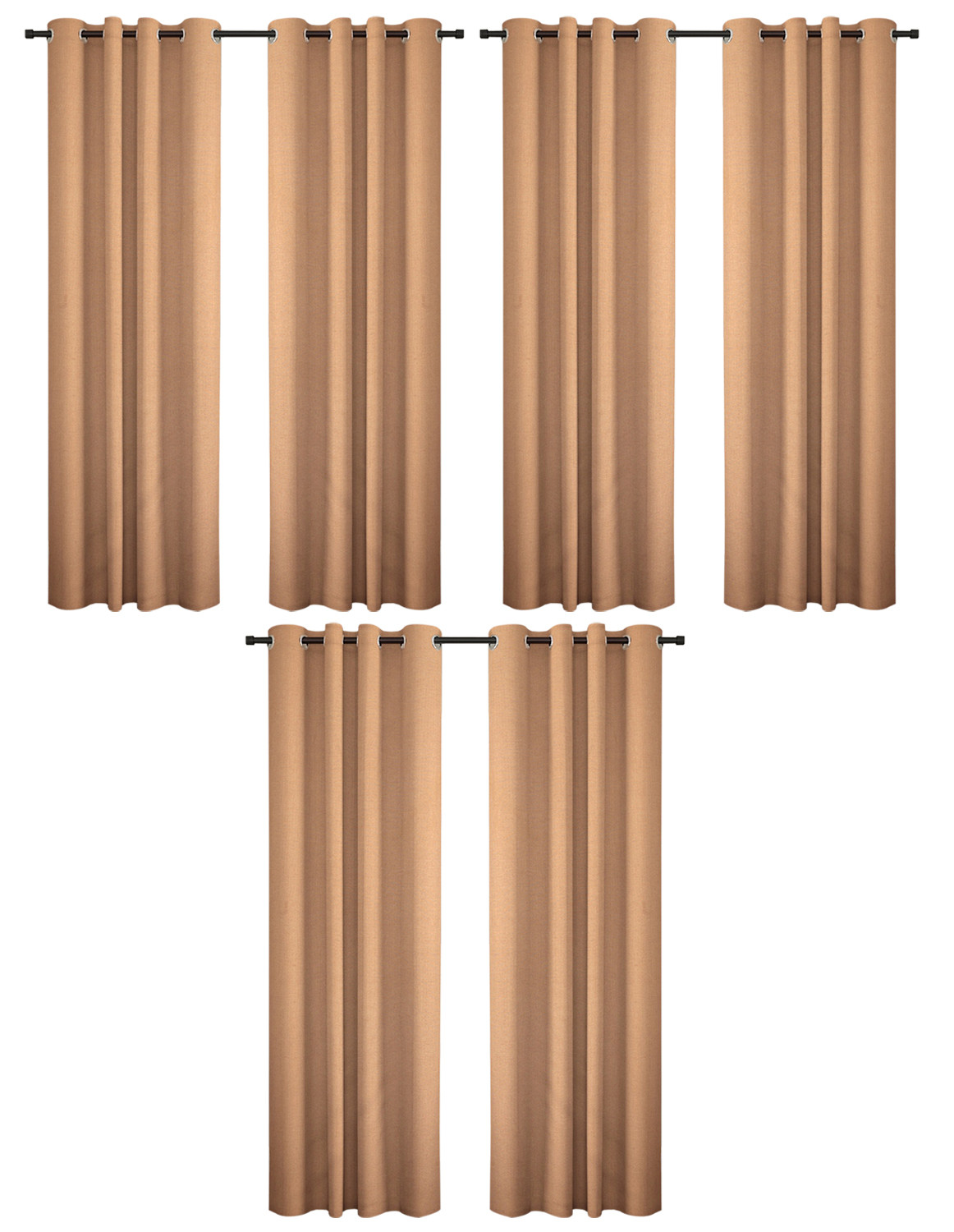 Kuber Industries Self Print Room Darkening Door Curtain, 7 Feet (Gold)