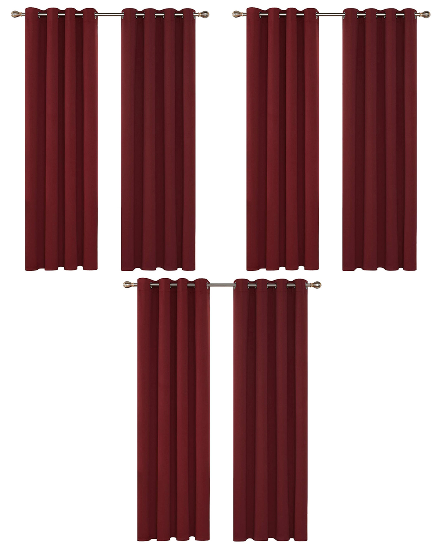Kuber Industries Self Print Room Darkening Door Curtain, 7 Feet (Maroon)
