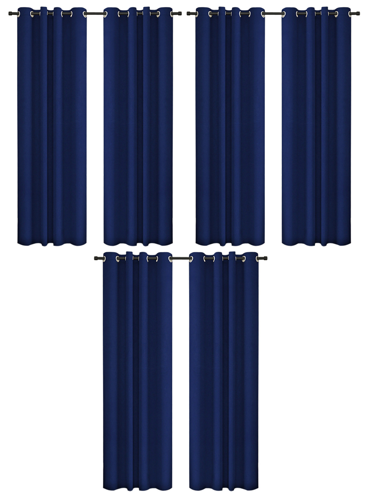 Kuber Industries Self Print Room Darkening Door Curtain, 7 Feet (Navy Blue)