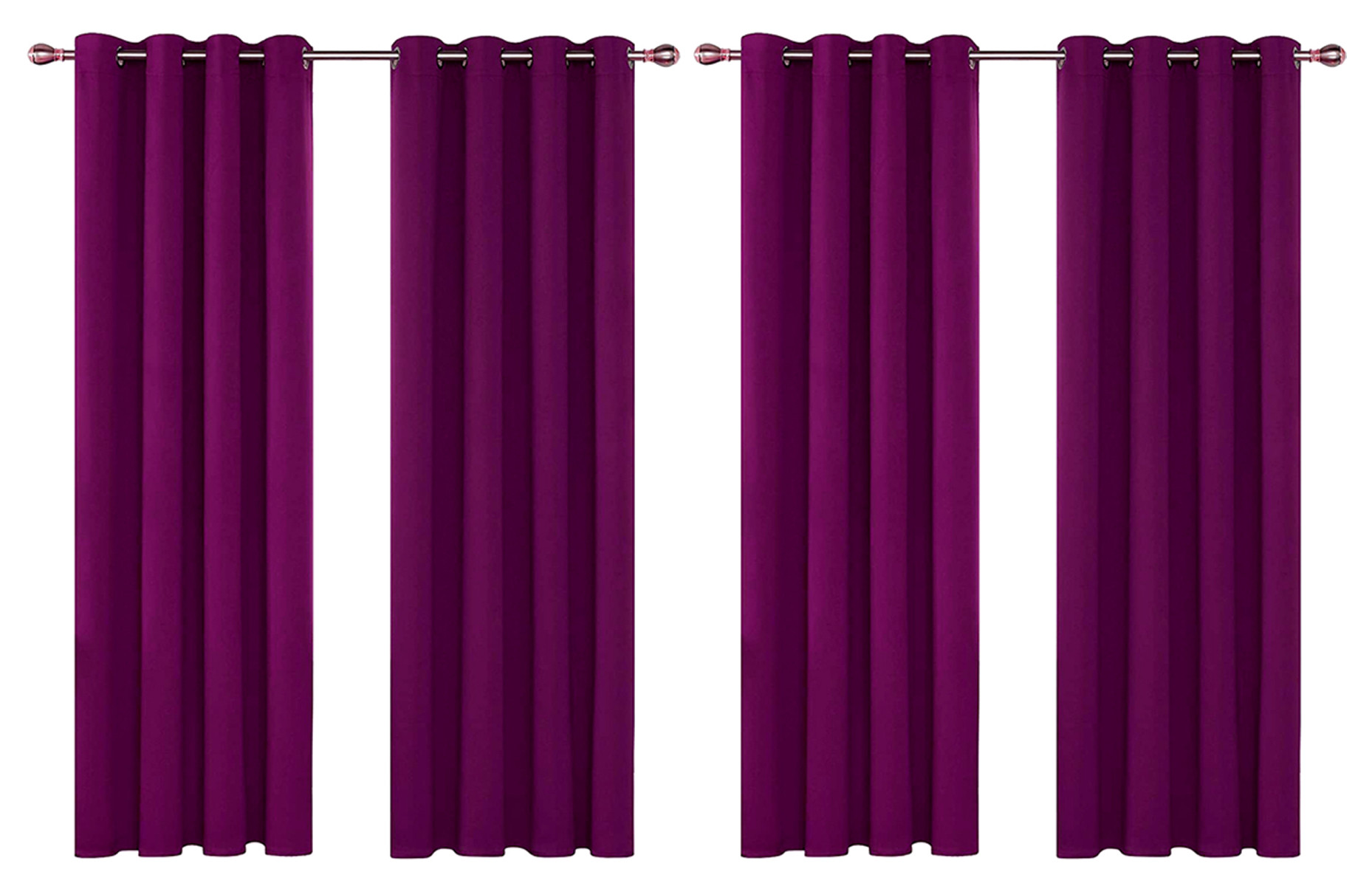 Kuber Industries Self Print Room Darkening Door Curtain, 7 Feet (Pink)