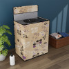 Semi/Fully Automatic Top Load Washing Machine Cover 6 kg/6.5 kg/7 kg/7.5 kg with Zip | Washing Machine Cover Top Load with Cuts for Wires &amp; Pipes | Flower- Light Brown