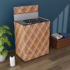 Semi/Fully Automatic Top Load Washing Machine Cover 6 kg/6.5 kg/7 kg/7.5 kg with Zip | Washing Machine Cover Top Load with Cuts for Wires &amp; Pipes | Golden Check- Maroon