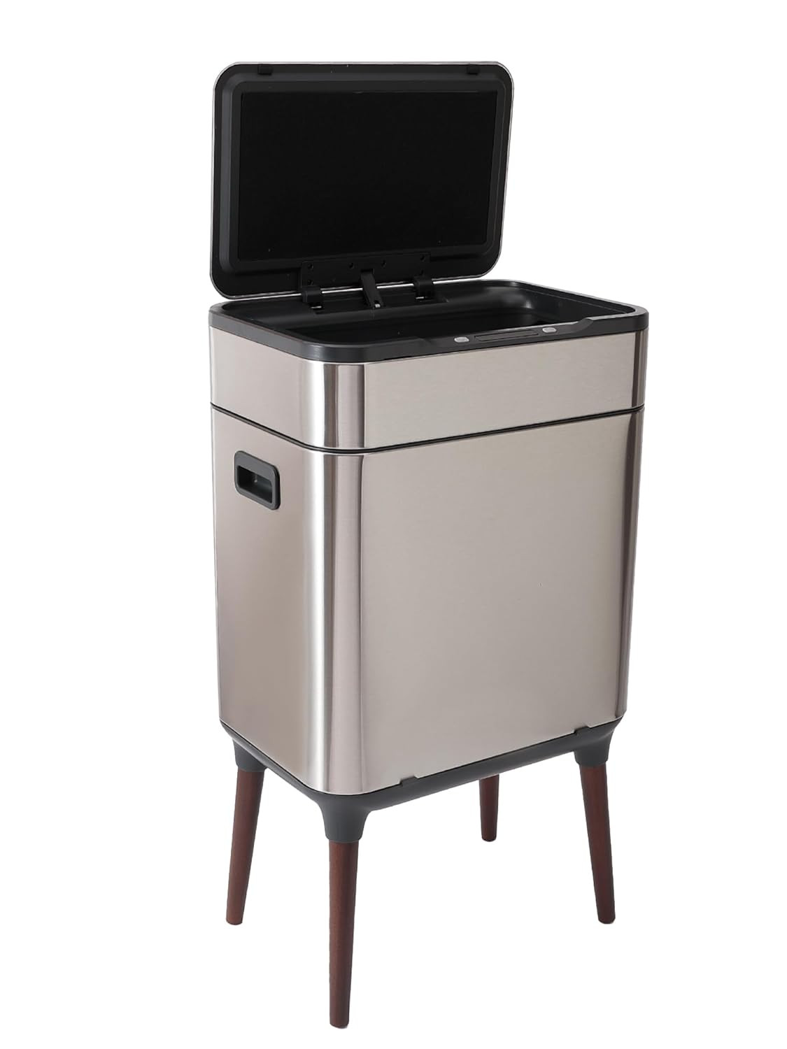 Kuber Industries Sensor Dustbin | Dual Compartment Sensor Dustbin | Touchless Trash Can | Smart Dustbin for Bedroom-Office-Living Room | 2 Removable Bucket Can | YW-5523 | 13 LTR | Silver