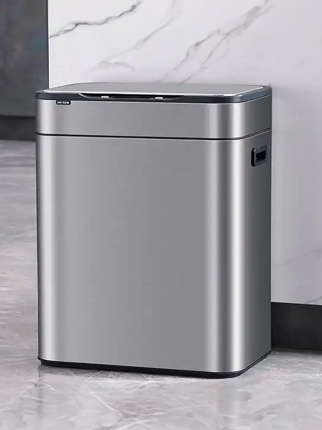 Kuber Industries Sensor Dustbin | Dual Compartment Sensor Dustbin | Touchless Trash Can | Smart Dustbin for Bedroom-Office-Living Room | 2 Removable Bucket Can | YW-5511 | 9 LTR | Silver