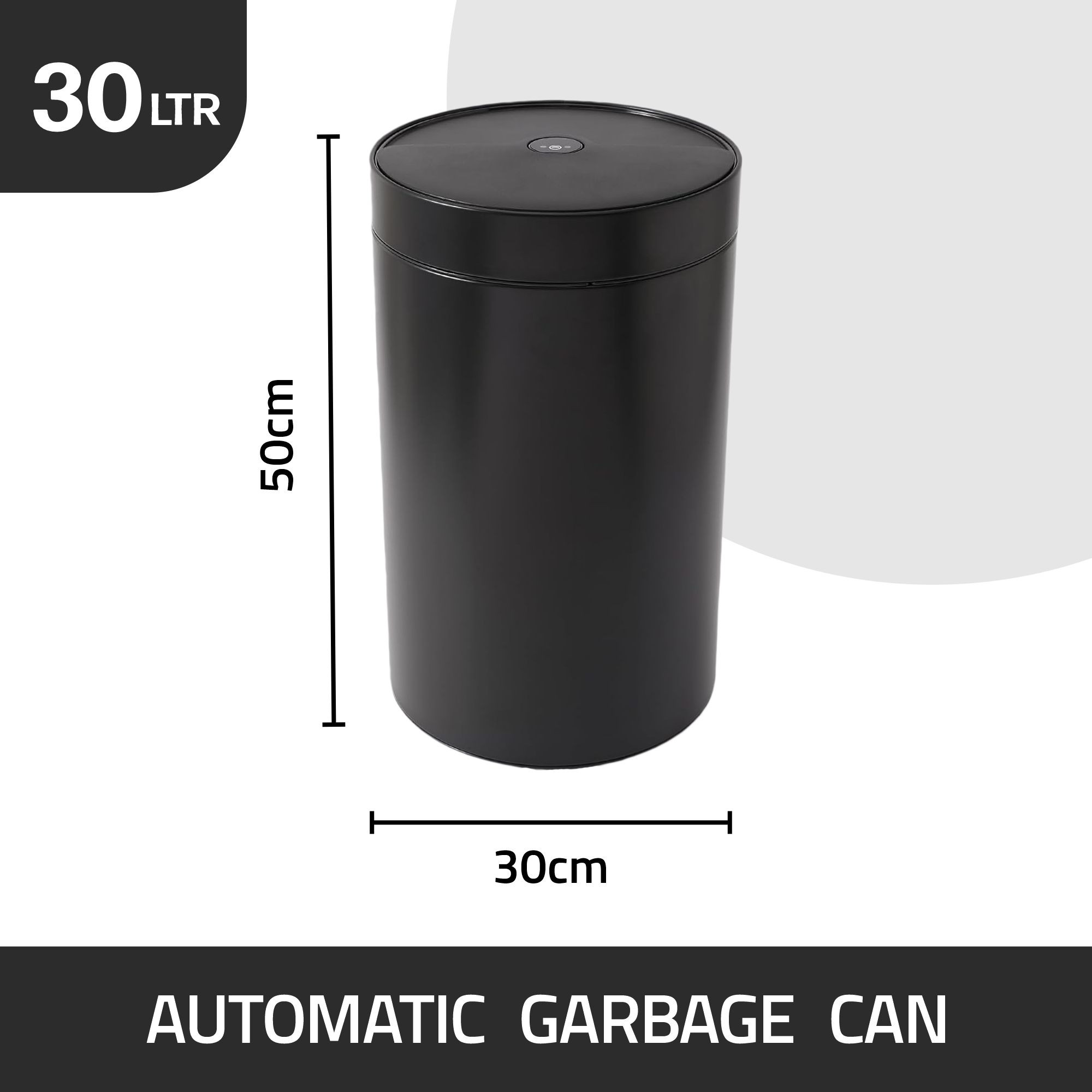 Kuber Industries Sensor Dustbin | Rotating Motion-Sensor Dustbin | Touchless Trash Can | Smart Dustbin for Bedroom-Office-Living Room | Automatic Garbage Can | HN-ZQ-BLK-30L | Black