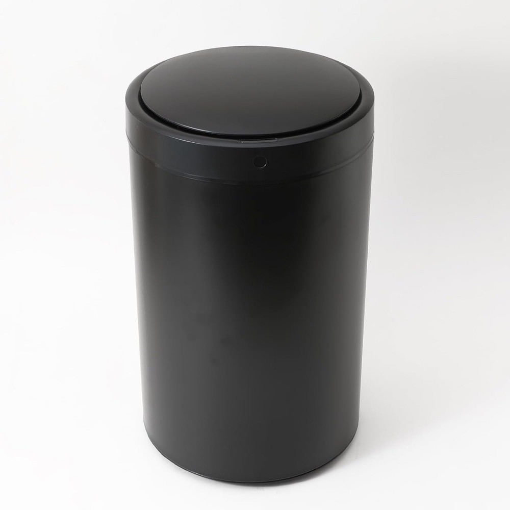 Kuber Industries Sensor Dustbin | Round Big Sensor Dustbin | Touchless Trash Can | Smart Dustbin for Bedroom-Office-Living Room | Automatic Garbage Can | HN-ZR-BLK-30L | Black