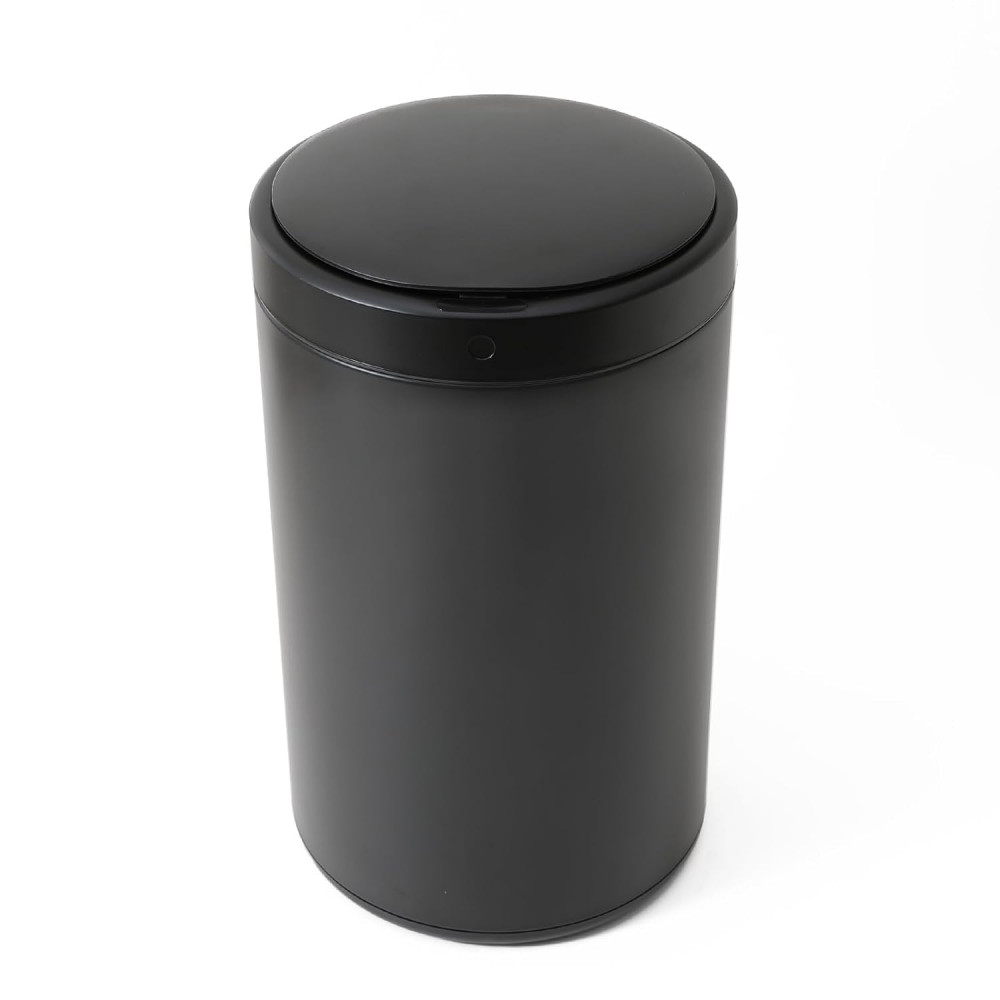 Kuber Industries Sensor Dustbin | Round Sensor Dustbin | Touchless Trash Can | Smart Dustbin for Bedroom-Office-Living Room | Automatic Garbage Can | HN-ZY-BLK-12L | Black