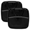 Kuber Industries Serving Plate|Plate Set For Dinner|Unbreakable Plastic Plates|Microwave Safe Plates|Food Organizer With 4 Partitions|(Black)