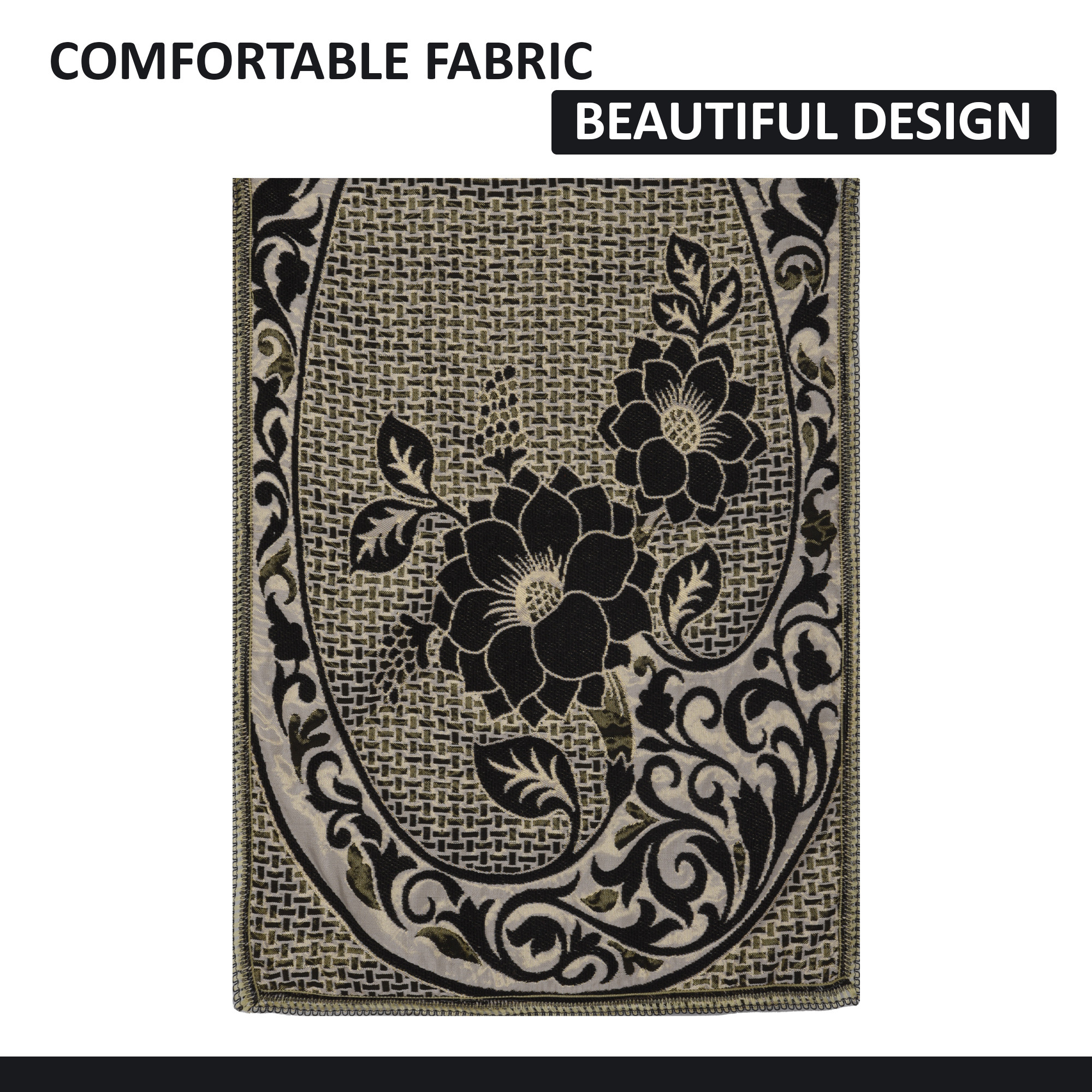 Kuber Industries Set of 10 5 seater sofa cover for Living Room  Durable  Stylish Sofa Slipcover Protector for Home Living Room  Office  Lotus Flower -Brown