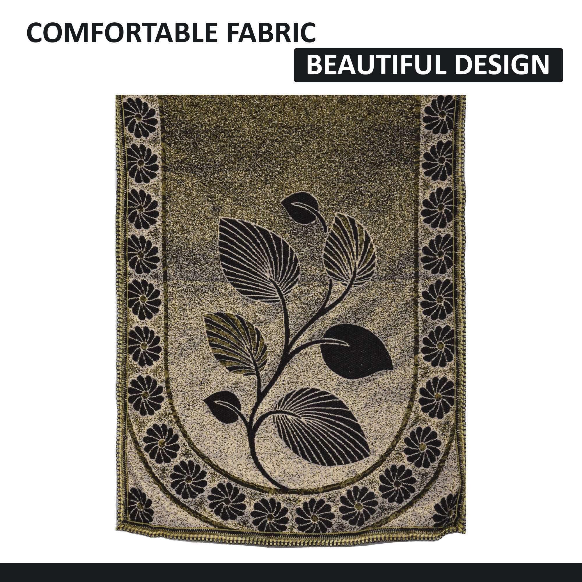 Kuber Industries Set of 10 5 seater sofa cover for Living Room  Durable  Stylish Sofa Slipcover Protector for Home Living Room  Office  Leaf Design -Brown