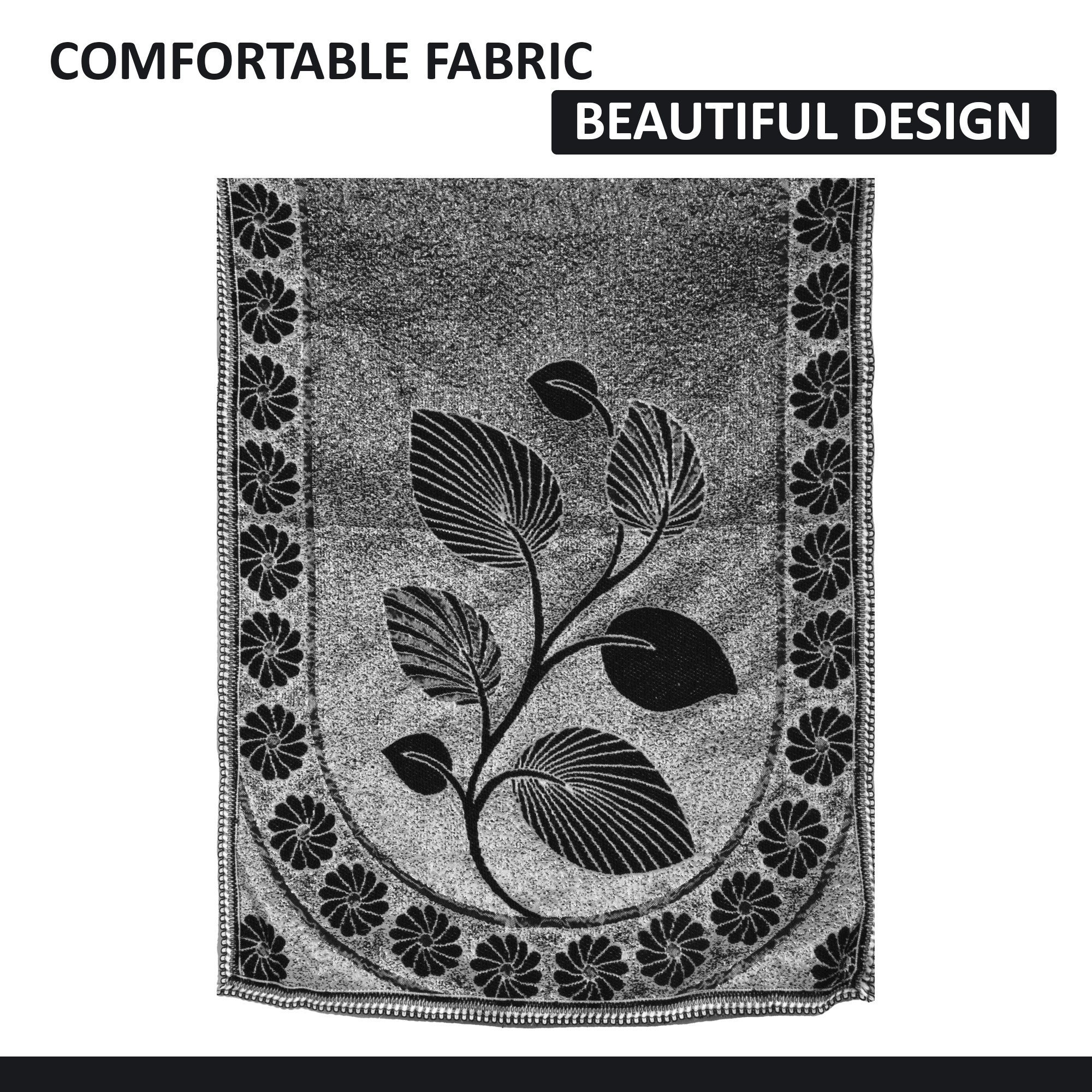 Kuber Industries Set of 10 5 seater sofa cover for Living Room  Durable  Stylish Sofa Slipcover Protector for Home Living Room  Office  Leaf Desgin -Black