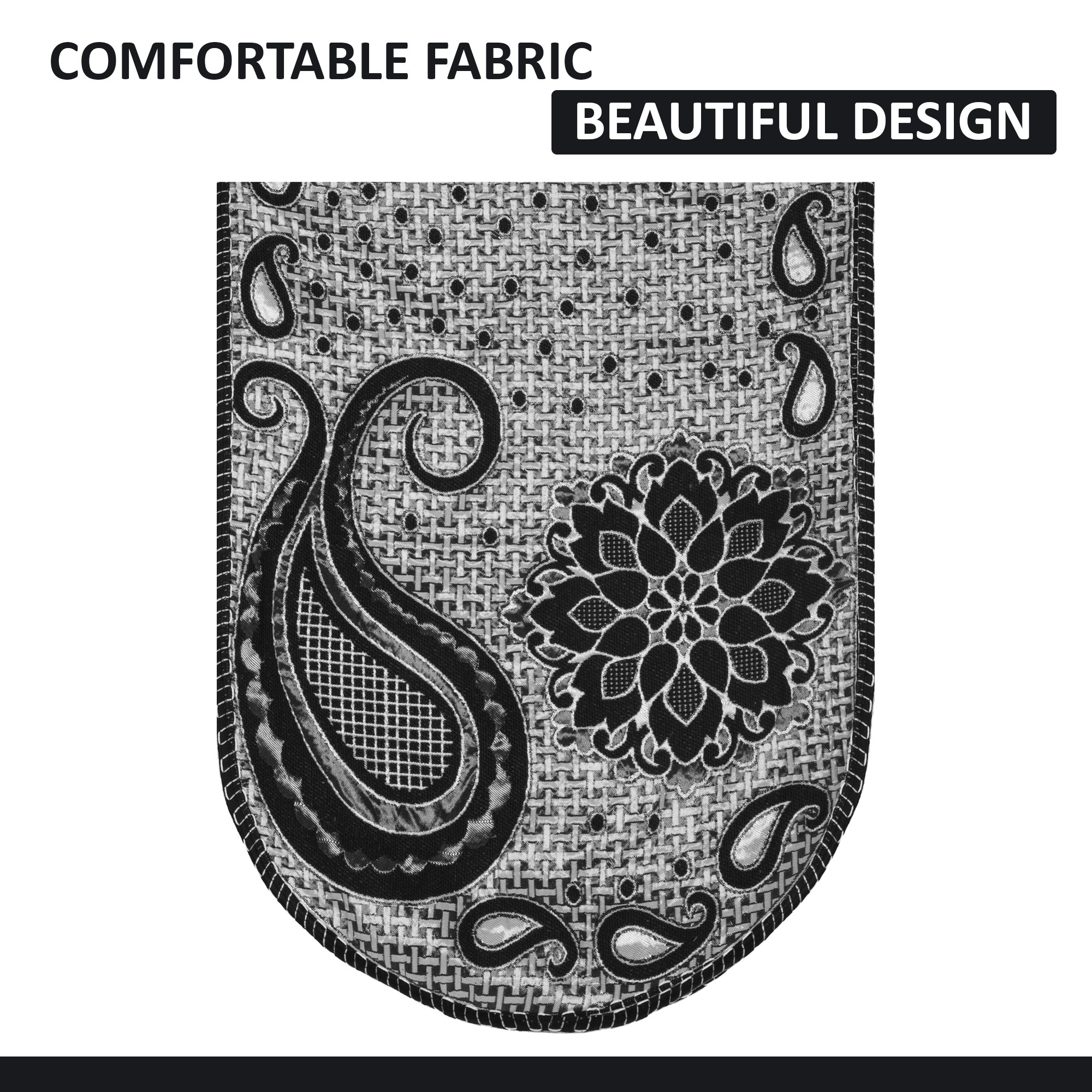 Kuber Industries Set of 10 5 seater sofa cover for Living Room  Durable  Stylish Sofa Slipcover Protector for Home Living Room  Office  Carry Flower -Black