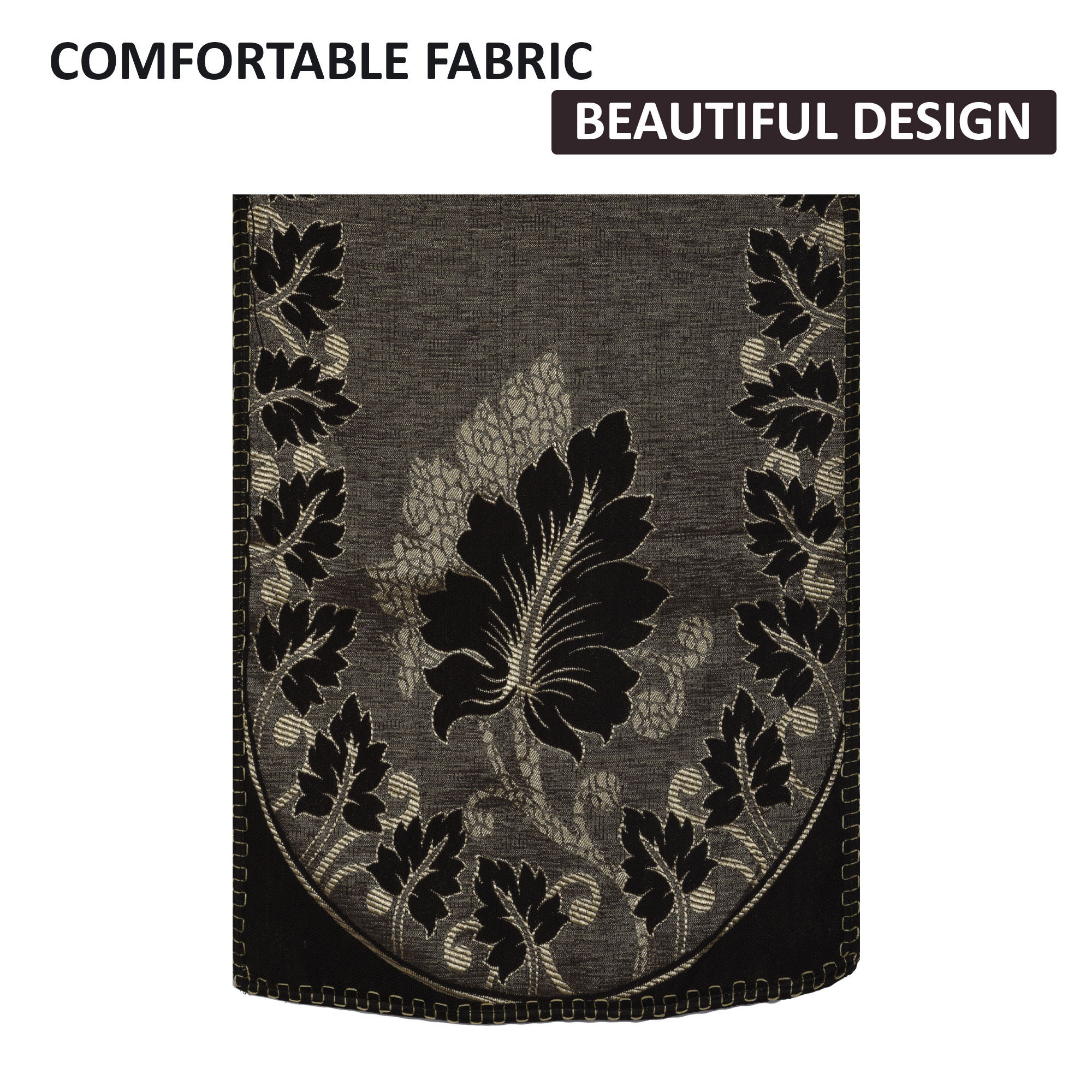 Kuber Industries Set of 10 Decorative Sofa Cover 5 Seater for Living Room  Durable Sofa Cover Protector for Home Living Room  Office  Leaf - Gold  Brown