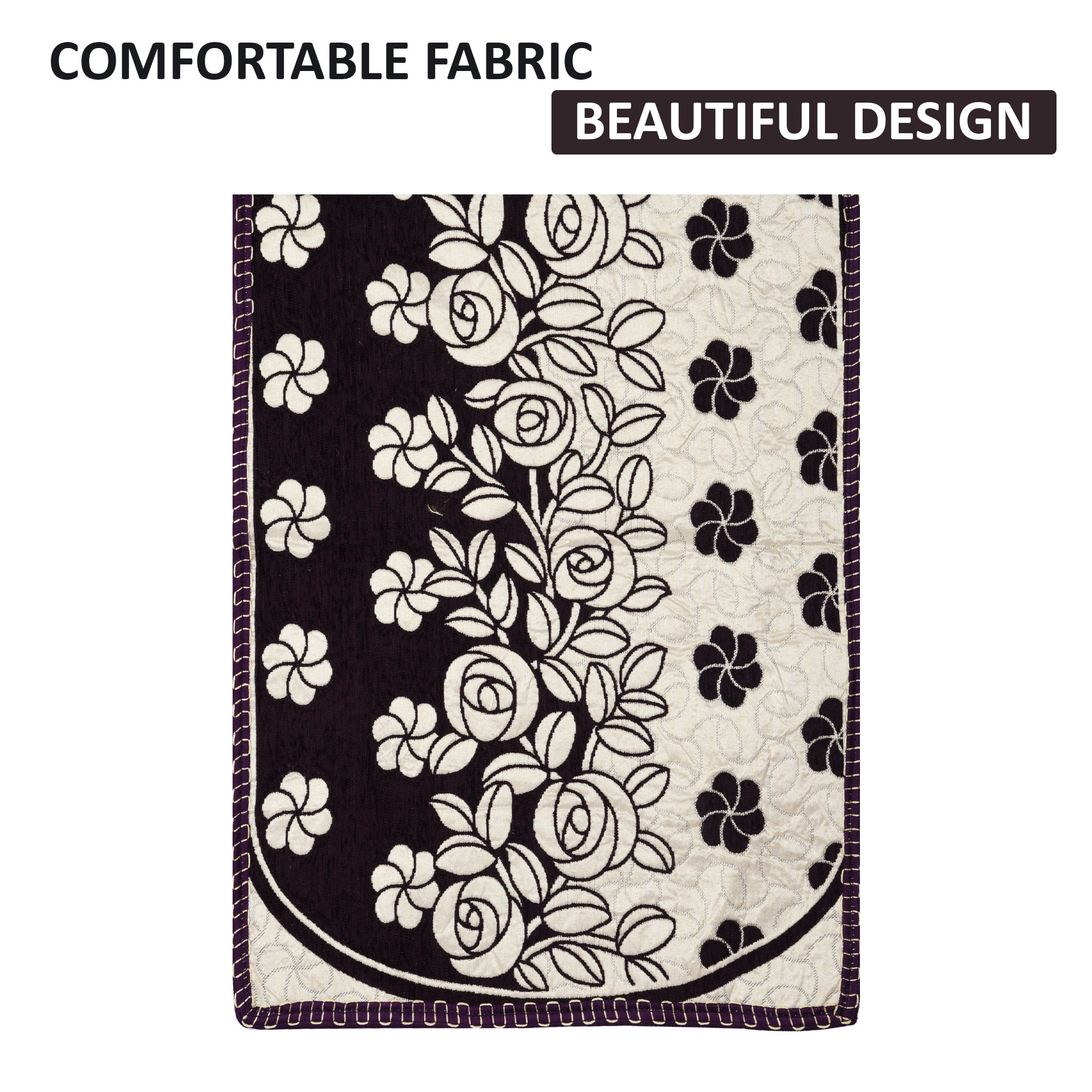 Kuber Industries Set of 10 Decorative Sofa Cover 5 Seater for Living Room  Durable Sofa Cover Protector for Home Living Room  Office  Gulab - Cream  Wine